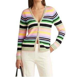 Escada Sport Multicoloured Striped Button Up Cardigan Size Large